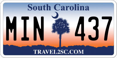 SC license plate MIN437