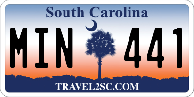 SC license plate MIN441