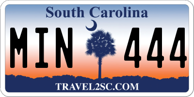 SC license plate MIN444