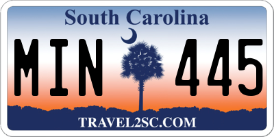 SC license plate MIN445