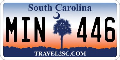 SC license plate MIN446