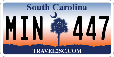 SC license plate MIN447