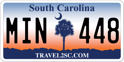 SC license plate MIN448