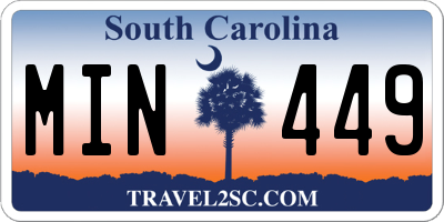 SC license plate MIN449