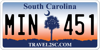SC license plate MIN451