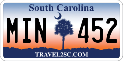 SC license plate MIN452