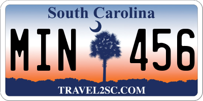 SC license plate MIN456