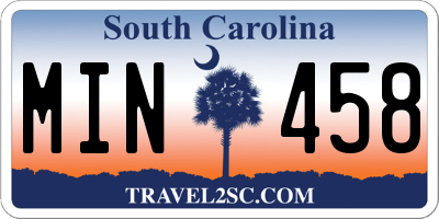 SC license plate MIN458