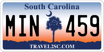 SC license plate MIN459