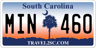 SC license plate MIN460