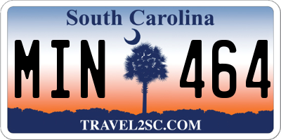 SC license plate MIN464