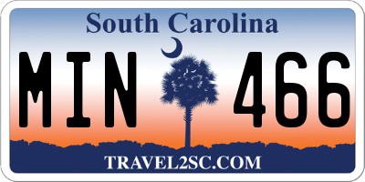 SC license plate MIN466