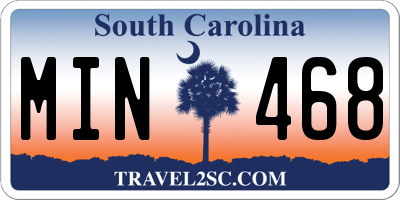 SC license plate MIN468