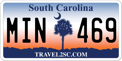 SC license plate MIN469