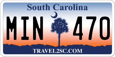 SC license plate MIN470