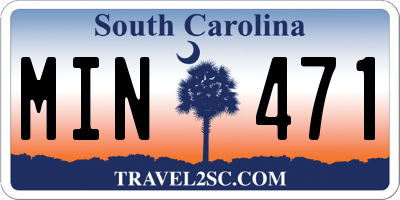 SC license plate MIN471