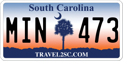 SC license plate MIN473