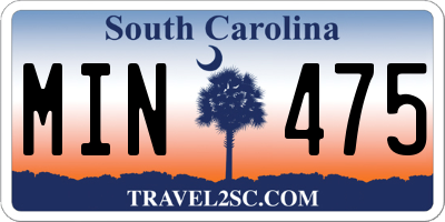 SC license plate MIN475