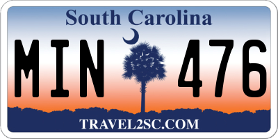 SC license plate MIN476