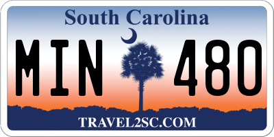 SC license plate MIN480