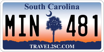 SC license plate MIN481