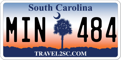 SC license plate MIN484