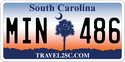 SC license plate MIN486