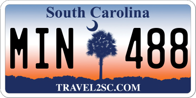 SC license plate MIN488