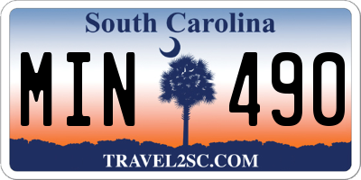 SC license plate MIN490