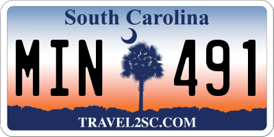 SC license plate MIN491