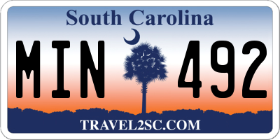 SC license plate MIN492