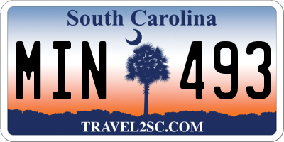 SC license plate MIN493
