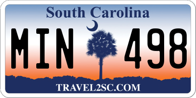 SC license plate MIN498
