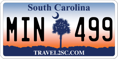 SC license plate MIN499