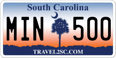 SC license plate MIN500