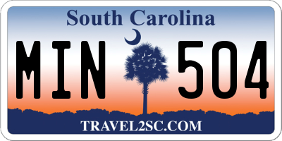 SC license plate MIN504