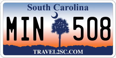 SC license plate MIN508