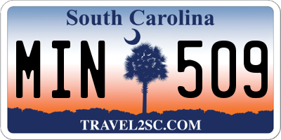 SC license plate MIN509