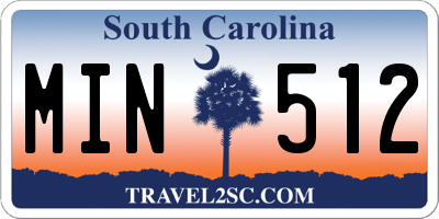 SC license plate MIN512