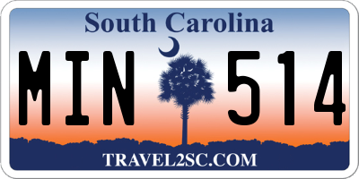 SC license plate MIN514