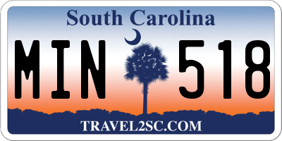 SC license plate MIN518