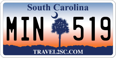 SC license plate MIN519