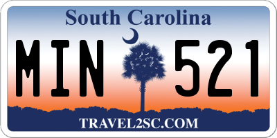 SC license plate MIN521