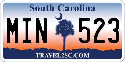 SC license plate MIN523