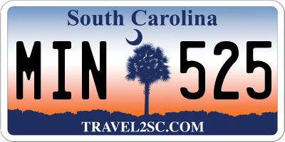 SC license plate MIN525