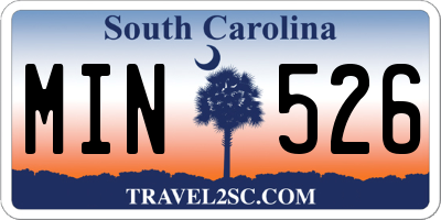 SC license plate MIN526