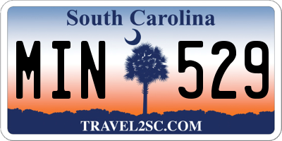 SC license plate MIN529