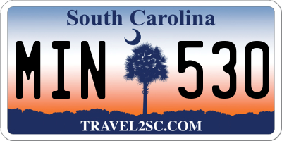 SC license plate MIN530