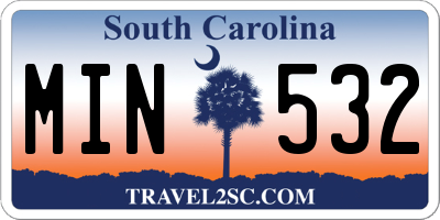SC license plate MIN532