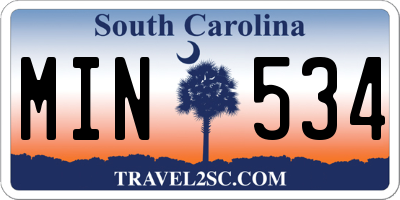 SC license plate MIN534
